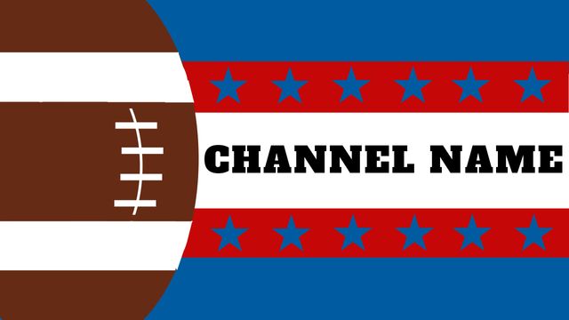 Patriotic Football Banner with Channel Name Placeholder - Download Free Stock Templates Pikwizard.com