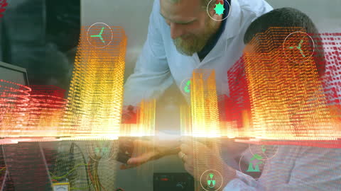 Engineers Analyzing Futuristic Technology Interface