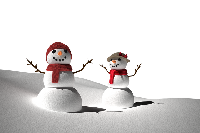 Happy Snowmen on Transparent Background Isolated for Christmas Celebration - Download Free Stock Videos Pikwizard.com