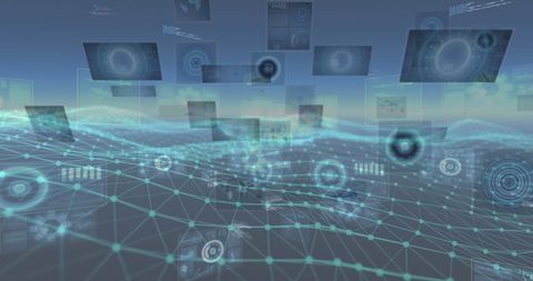 Digital Interface with Floating Data Screens - Download Free Stock Images Pikwizard.com