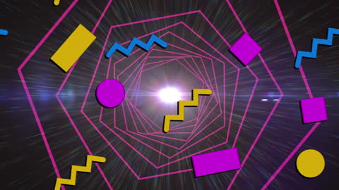 Dynamic Geometric Shapes and Hexagonal Patterns