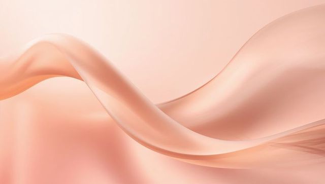 Peach satin wave ribbon abstract background for luxury beauty branding and web design