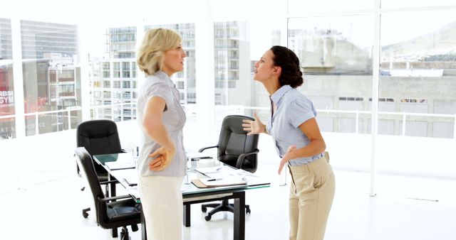 Two Businesswomen Arguing in Modern Office - Download Free Stock Images Pikwizard.com