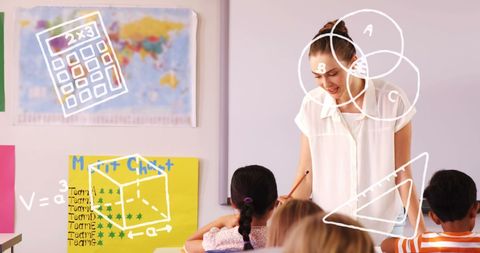 Teacher Engaging with Students in Interactive Lesson