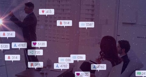 Businessman Presenting Digital Innovation in Modern Office