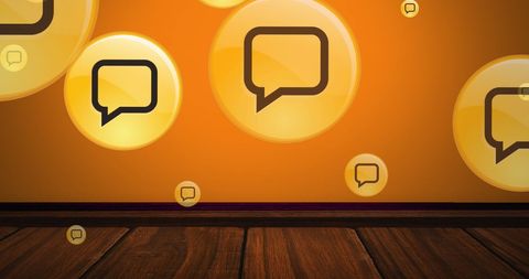 Social Media Icons on Vibrant Orange Background