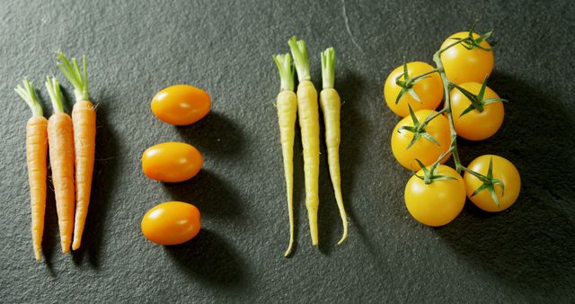 Assorted Yellow Vegetables on Slate Background - Download Free Stock Images Pikwizard.com