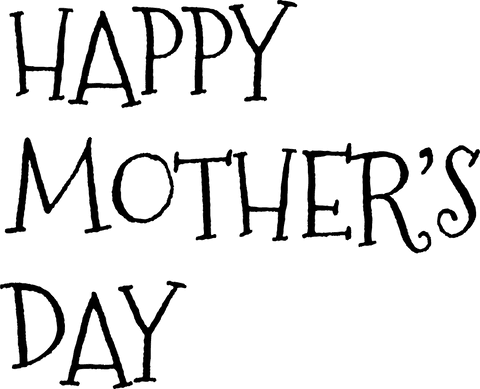 Elegant mother's day text on transparent background for celebrations