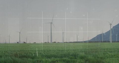 Modern Wind Farm Enhance Green Energy in Rural Landscape