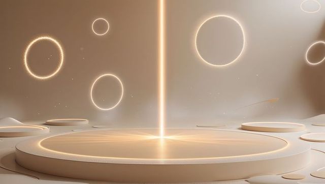 Futuristic Abstract Studio with Illuminated Central Platform