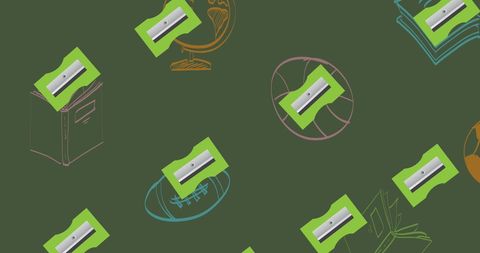 Welcome Back to School Pattern with Education Themes on Green Background