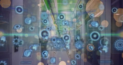 Futuristic Data Interface with Digital Network Holograms