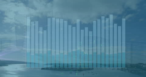 Interactive Financial Graphs Over Lake Landscape