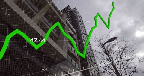Financial Growth Projection Over Urban Landscape - Download Free Stock Images Pikwizard.com