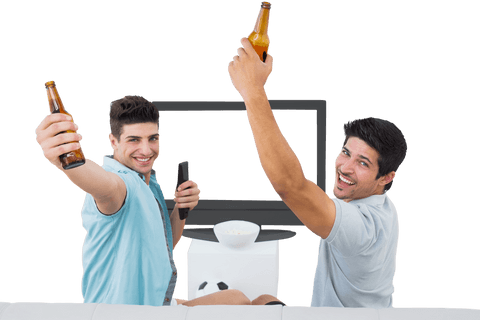 transparent image of happy football fans cheering with beers - Download Free Stock Videos Pikwizard.com