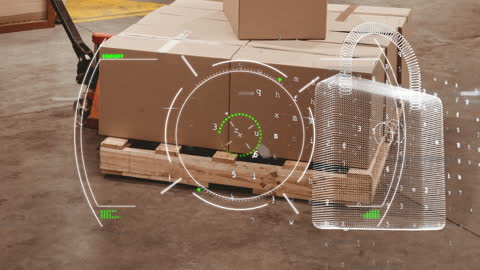 Futuristic Global Shipping Security Technology Concept