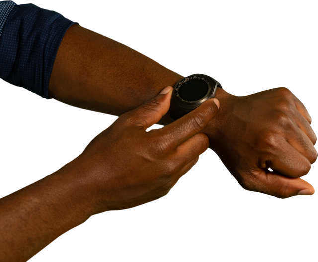 Transparent Image of Man Using Smartwatch Mid-Section Closeup - Download Free Stock Videos Pikwizard.com