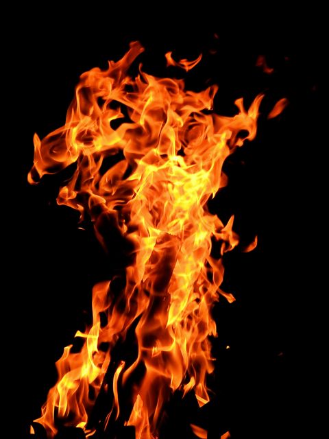 Dynamic Flames on Black Background - Download Free Stock Photos Pikwizard.com