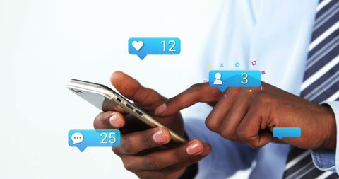 Businessman Using Smartphone for Social Media Networking - Download Free Stock Images Pikwizard.com