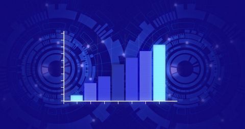 Digital Bar Graph with Futuristic Interface Theme - Download Free Stock Images Pikwizard.com