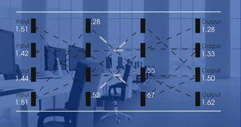 Animated Data Processing Over Office Workstations Visualization