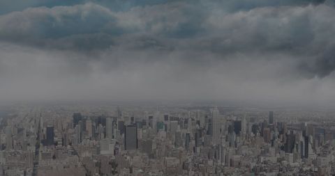 Dramatic Urban Skyline with Stormy Clouds Above City - Download Free Stock Images Pikwizard.com