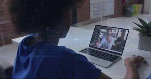 Remote Meeting Black Woman Office Success Communication