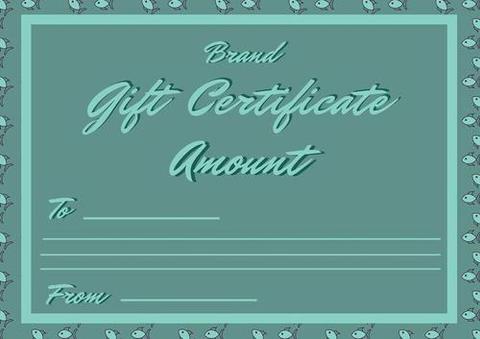 Elegant Green Gift Certificate Template with Fish Pattern - Download Free Stock Templates Pikwizard.com