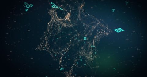 Abstract Digital Interface with Glowing Network - Download Free Stock Images Pikwizard.com