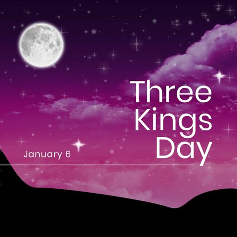 three kings day celebration with night sky and moon - Download Free Stock Templates Pikwizard.com