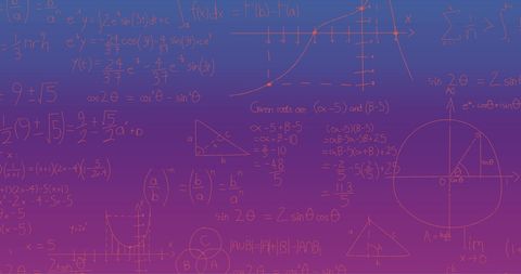 Handwritten Math Formulas on Colorful Gradient Background - Download Free Stock Images Pikwizard.com