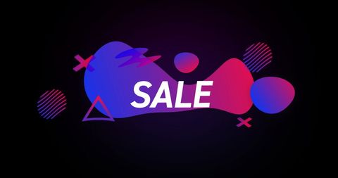 Retro Eighties Style Sale Banner on Black Background
