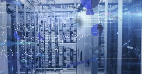 Data Matrix and Mathematics in Technological Server Room - Download Free Stock Images Pikwizard.com