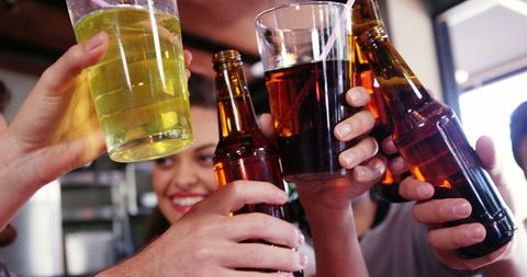 Diverse Young Adults Toasting at Social Celebration