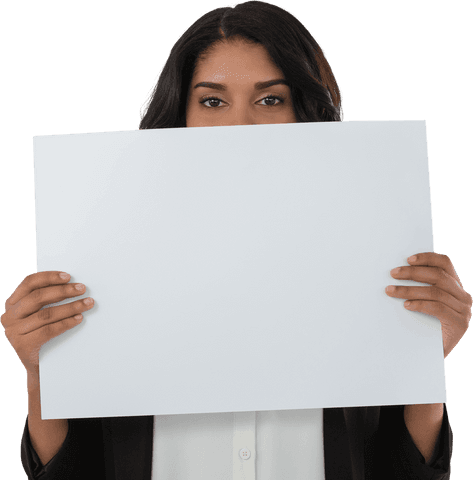 Businesswoman Holding Transparent Placard Mockup - Download Free Stock Videos Pikwizard.com