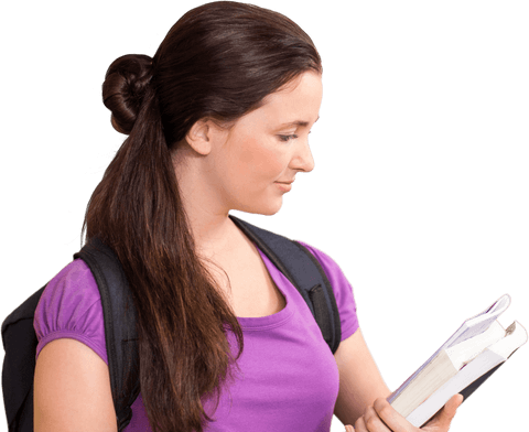 transparent caucasian student carrying books in purple top - Download Free Stock Videos Pikwizard.com