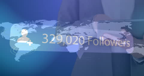Business Growth Represented With Global Followers Network