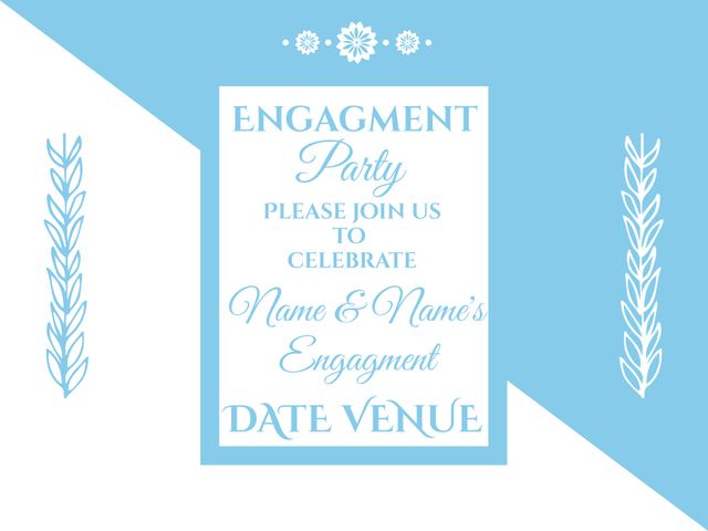 Customizable Engagement Party Invitation with Elegant Botanical Design - Download Free Stock Templates Pikwizard.com