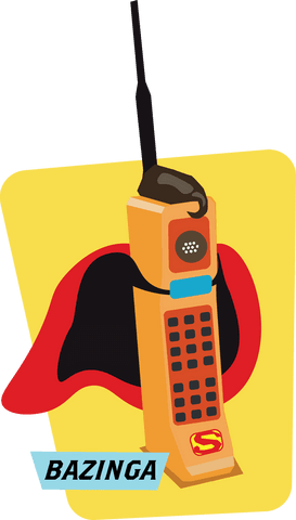 Retro Phone Illustration with Bazinga Text on Transparent Background - Download Free Stock Videos Pikwizard.com