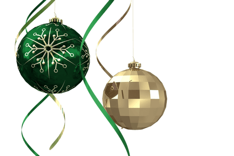 Festive Season Christmas Baubles with Transparent Background