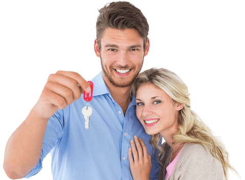 happy couple holding new house key on transparent background - Download Free Stock Videos Pikwizard.com