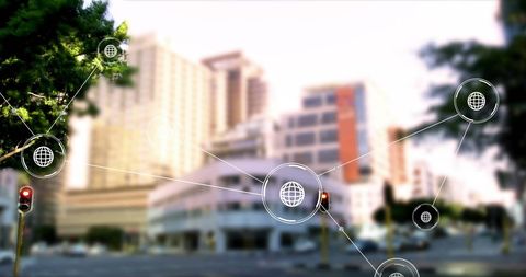 Connected smart city with digital network overlay