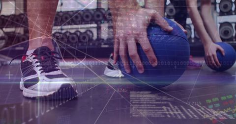 Dynamic Workout with Medicine Balls at Modern Fitness Gym