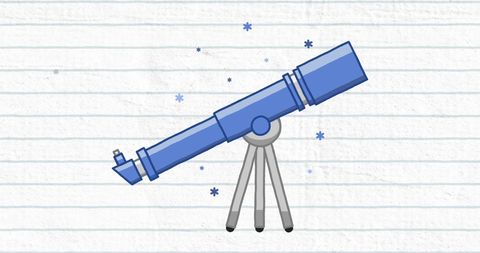 Cartoon Telescope on Tripod with Sparkles Background - Download Free Stock Images Pikwizard.com