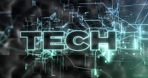 Futuristic TECH Text with Digital Data Patterns - Download Free Stock Images Pikwizard.com