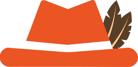 Vintage fedora hat with feathers on transparent background