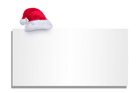 Transparent Card with Santa Hat for Holiday Greetings and Mockups