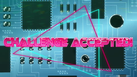 Cyber Security Challenge Accepted Neon Graphic