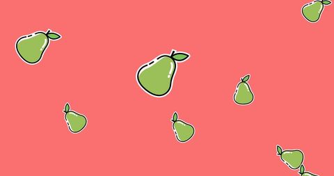 Fun Green Pears Pattern on Pink Background
