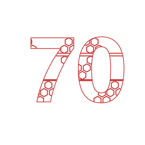 transparent red number 70 with hexagonal pattern - Download Free Stock Videos Pikwizard.com